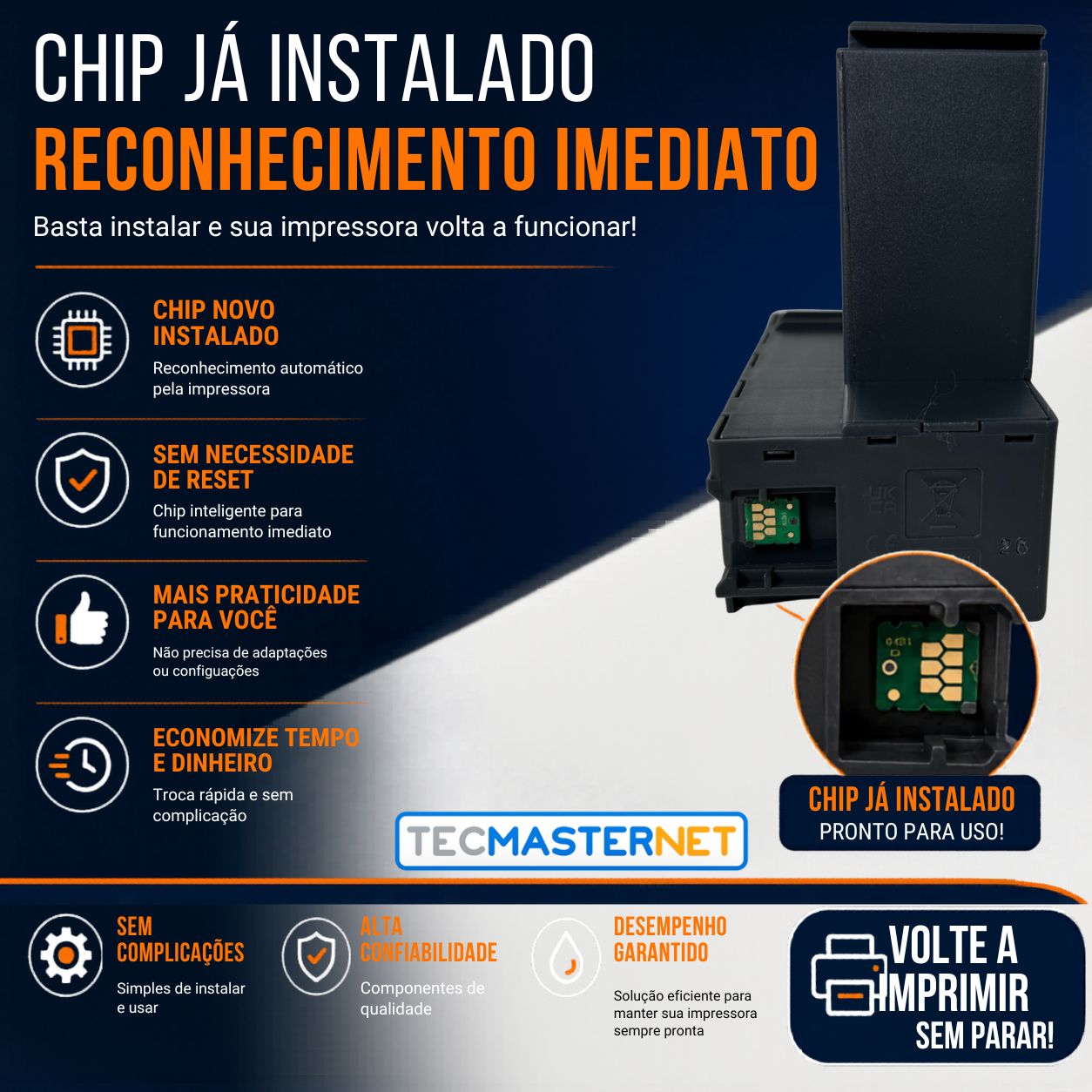 Caixa de manutenção T04D1 Tecmasternet compatível com Epson L6190 L6170 L6270 L14150 M3170 WF-2860