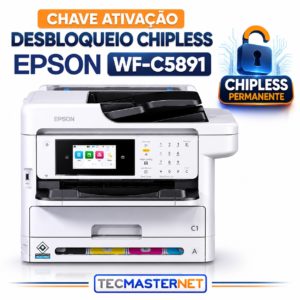 Chave Desbloqueio Chipless Epson WF-C5891 Firmware Chipless Permanente Reset