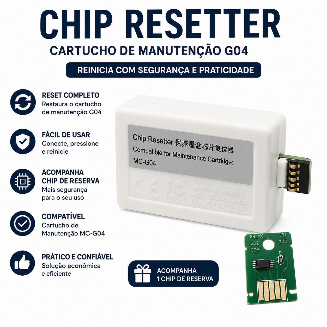 Maquina Reset Chip Cartucho Manutencao Canon G04
