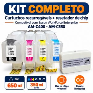 Kit Bulk Ink Cartuochos Reset Chip Epson AM-C400